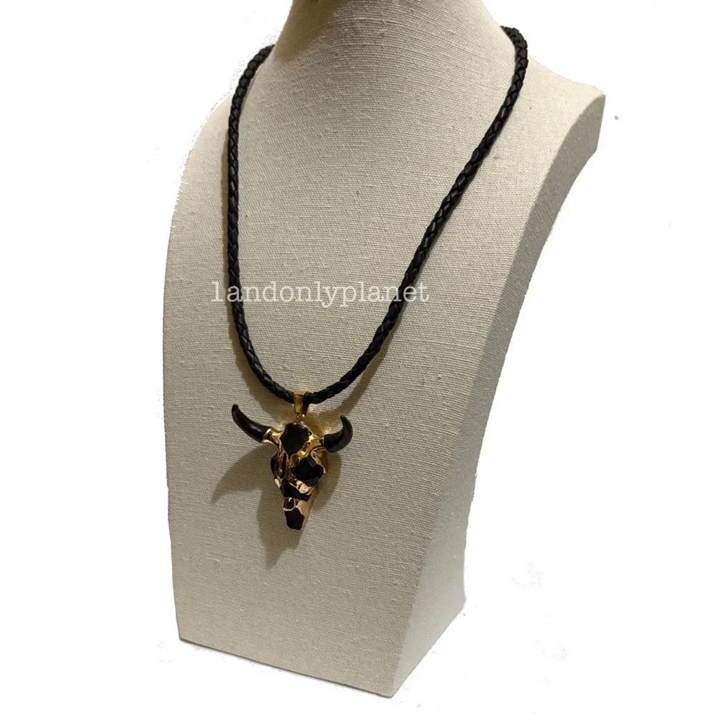 2 for $15 Party Host Appreciation🌈🌹HP🌹 NEW Bull Skull Medallion Cord Necklace